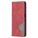 For Samsung Galaxy A12 Prismatic Invisible Magnetic Horizontal Flip Leather Case with Holder & Card Slots & Photo Frame(Red)
