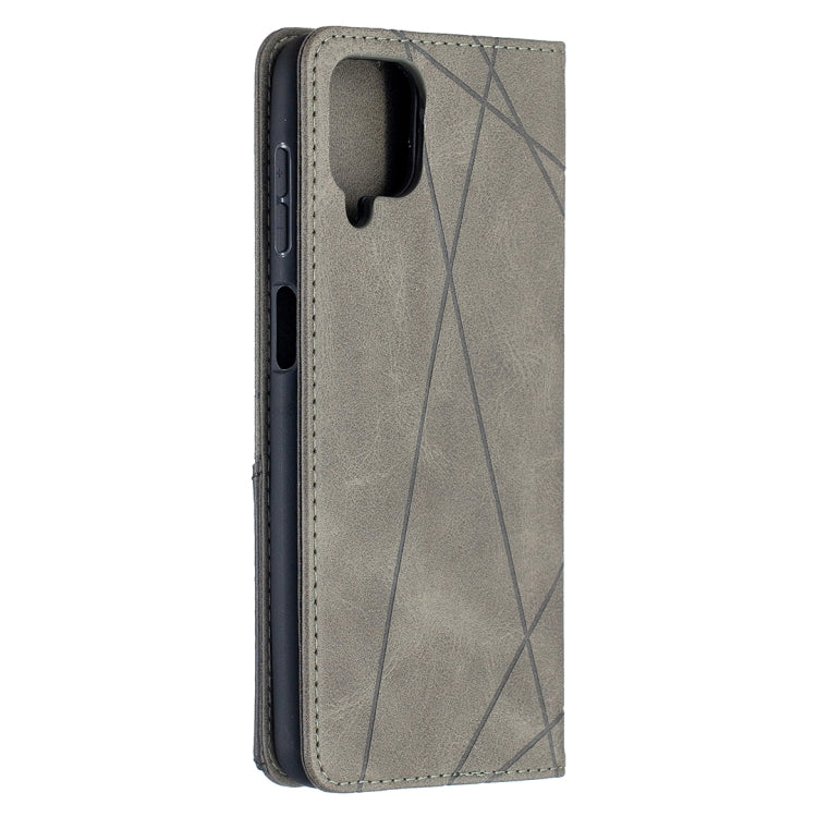 For Samsung Galaxy A12 Prismatic Invisible Magnetic Horizontal Flip Leather Case with Holder & Card Slots & Photo Frame(Grey)