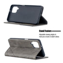For Samsung Galaxy A12 Prismatic Invisible Magnetic Horizontal Flip Leather Case with Holder & Card Slots & Photo Frame(Grey)
