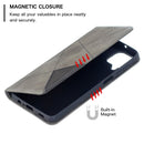 For Samsung Galaxy A12 Prismatic Invisible Magnetic Horizontal Flip Leather Case with Holder & Card Slots & Photo Frame(Grey)