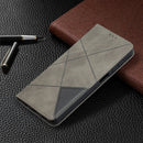 For Samsung Galaxy A12 Prismatic Invisible Magnetic Horizontal Flip Leather Case with Holder & Card Slots & Photo Frame(Grey)