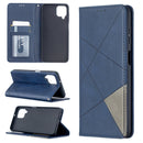 For Samsung Galaxy A12 Prismatic Invisible Magnetic Horizontal Flip Leather Case with Holder & Card Slots & Photo Frame(Blue)