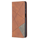 For Samsung Galaxy A12 Prismatic Invisible Magnetic Horizontal Flip Leather Case with Holder & Card Slots & Photo Frame(Brown)