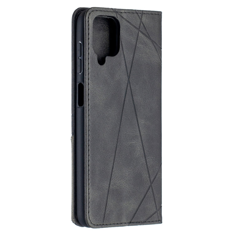 For Samsung Galaxy A12 Prismatic Invisible Magnetic Horizontal Flip Leather Case with Holder & Card Slots & Photo Frame(Black)