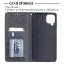For Samsung Galaxy A12 Prismatic Invisible Magnetic Horizontal Flip Leather Case with Holder & Card Slots & Photo Frame(Black)