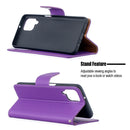 For Samsung Galaxy A12 Litchi Texture Pure Color Horizontal Flip PU Leather Case with Holder & Card Slots & Wallet & Lanyard(Purple)