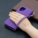 For Samsung Galaxy A12 Litchi Texture Pure Color Horizontal Flip PU Leather Case with Holder & Card Slots & Wallet & Lanyard(Purple)
