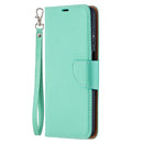 For Samsung Galaxy A12 Litchi Texture Pure Color Horizontal Flip PU Leather Case with Holder & Card Slots & Wallet & Lanyard(Green)