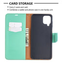 For Samsung Galaxy A12 Litchi Texture Pure Color Horizontal Flip PU Leather Case with Holder & Card Slots & Wallet & Lanyard(Green)
