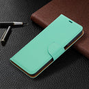 For Samsung Galaxy A12 Litchi Texture Pure Color Horizontal Flip PU Leather Case with Holder & Card Slots & Wallet & Lanyard(Green)