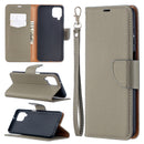 For Samsung Galaxy A12 Litchi Texture Pure Color Horizontal Flip PU Leather Case with Holder & Card Slots & Wallet & Lanyard(Grey)