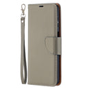 For Samsung Galaxy A12 Litchi Texture Pure Color Horizontal Flip PU Leather Case with Holder & Card Slots & Wallet & Lanyard(Grey)