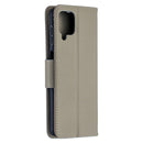 For Samsung Galaxy A12 Litchi Texture Pure Color Horizontal Flip PU Leather Case with Holder & Card Slots & Wallet & Lanyard(Grey)