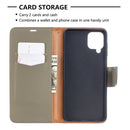 For Samsung Galaxy A12 Litchi Texture Pure Color Horizontal Flip PU Leather Case with Holder & Card Slots & Wallet & Lanyard(Grey)