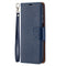 For Samsung Galaxy A12 Litchi Texture Pure Color Horizontal Flip PU Leather Case with Holder & Card Slots & Wallet & Lanyard(Dark Blue)