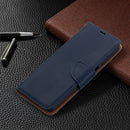 For Samsung Galaxy A12 Litchi Texture Pure Color Horizontal Flip PU Leather Case with Holder & Card Slots & Wallet & Lanyard(Dark Blue)