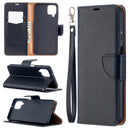 For Samsung Galaxy A12 Litchi Texture Pure Color Horizontal Flip PU Leather Case with Holder & Card Slots & Wallet & Lanyard(Black)