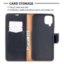 For Samsung Galaxy A12 Litchi Texture Pure Color Horizontal Flip PU Leather Case with Holder & Card Slots & Wallet & Lanyard(Black)