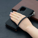 For Samsung Galaxy A12 Litchi Texture Pure Color Horizontal Flip PU Leather Case with Holder & Card Slots & Wallet & Lanyard(Black)