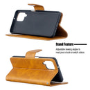 For Samsung Galaxy A12 Retro Lambskin Texture Pure Color Horizontal Flip PU Leather Case with Holder & Card Slots & Wallet & Lanyard(Yellow)