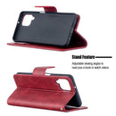 For Samsung Galaxy A12 Retro Lambskin Texture Pure Color Horizontal Flip PU Leather Case with Holder & Card Slots & Wallet & Lanyard(Red)