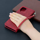For Samsung Galaxy A12 Retro Lambskin Texture Pure Color Horizontal Flip PU Leather Case with Holder & Card Slots & Wallet & Lanyard(Red)