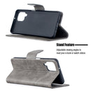 For Samsung Galaxy A12 Retro Lambskin Texture Pure Color Horizontal Flip PU Leather Case with Holder & Card Slots & Wallet & Lanyard(Grey)