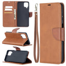 For Samsung Galaxy A12 Retro Lambskin Texture Pure Color Horizontal Flip PU Leather Case with Holder & Card Slots & Wallet & Lanyard(Brown)
