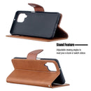 For Samsung Galaxy A12 Retro Lambskin Texture Pure Color Horizontal Flip PU Leather Case with Holder & Card Slots & Wallet & Lanyard(Brown)