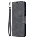 For Samsung Galaxy A12 Retro Lambskin Texture Pure Color Horizontal Flip PU Leather Case with Holder & Card Slots & Wallet & Lanyard(Black)