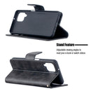 For Samsung Galaxy A12 Retro Lambskin Texture Pure Color Horizontal Flip PU Leather Case with Holder & Card Slots & Wallet & Lanyard(Black)