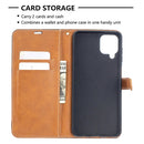 For Samsung Galaxy A12 Lite Color Matching Denim Texture Horizontal Flip Leather Case with Holder & Card Slots & Wallet & Lanyard(Black)