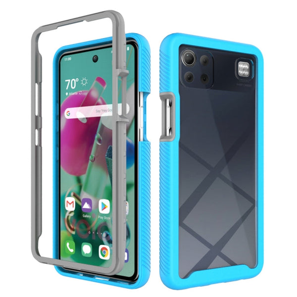 For LG K92 5G Starry Sky Solid Color Series Shockproof PC + TPU Protective Case(Light Blue)