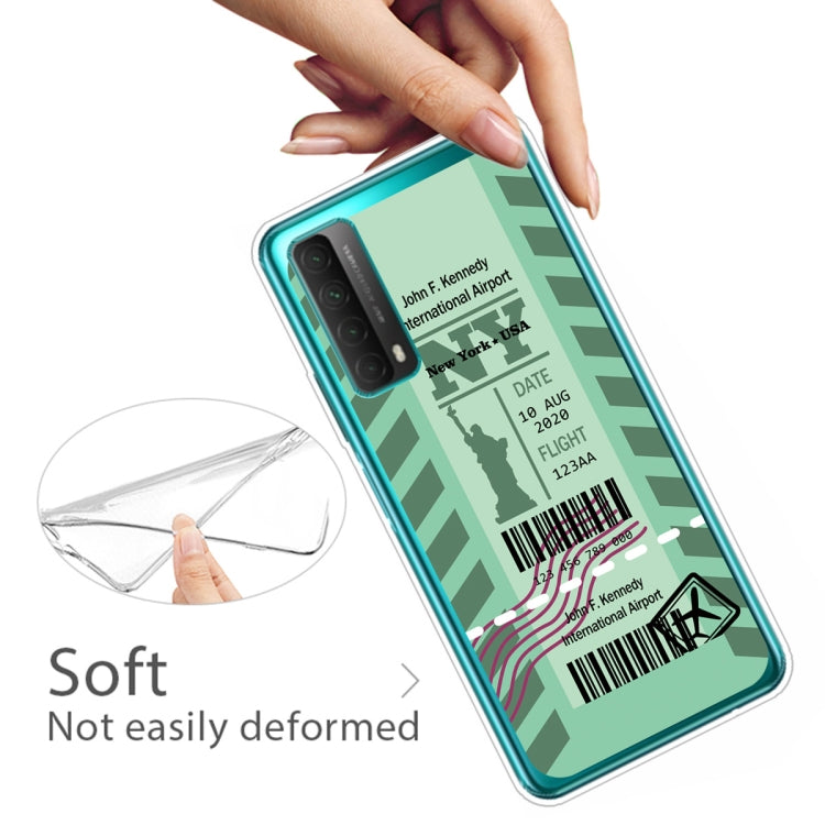 For Huawei P Smart 2021 / Y7A Boarding Pass Series TPU Phone Protective Case(Green New York)