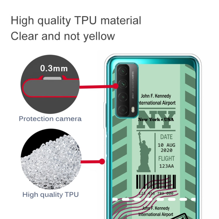 For Huawei P Smart 2021 / Y7A Boarding Pass Series TPU Phone Protective Case(Green New York)