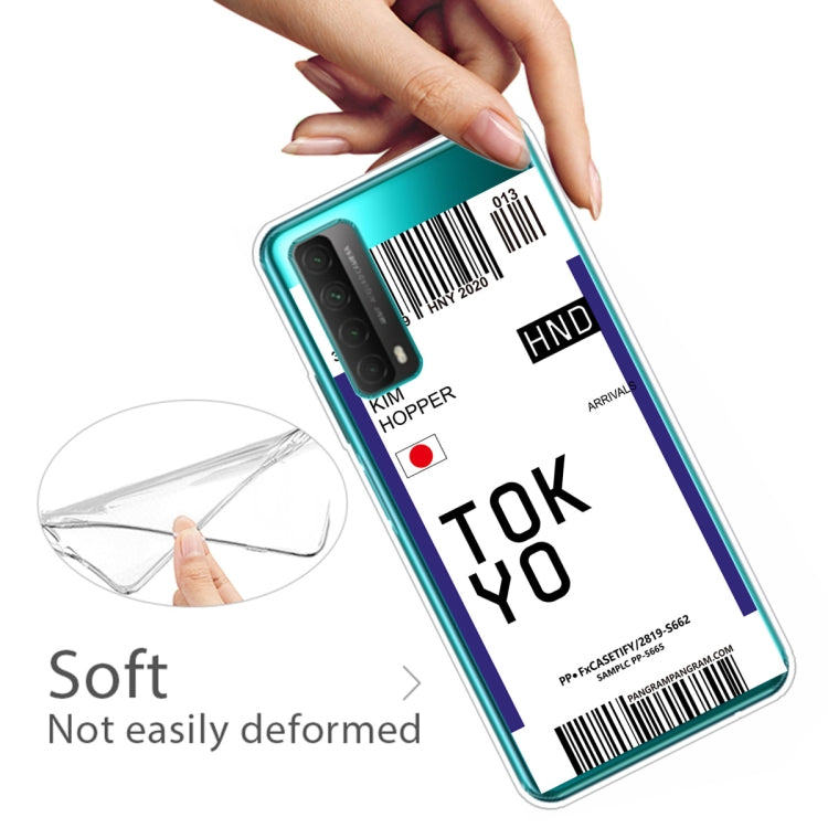 For Huawei P Smart 2021 / Y7A Boarding Pass Series TPU Phone Protective Case(Flag Tokyo)