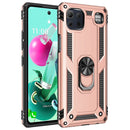 For LG K92 5G Shockproof TPU + PC Protective Case with 360 Degree Rotating Holder(Rose Gold)