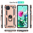 For LG K92 5G Shockproof TPU + PC Protective Case with 360 Degree Rotating Holder(Rose Gold)