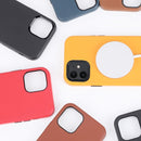 Shockproof Genuine Leather Magsafe Case For iPhone 12 / 12 Pro(California Poppy Yellow)
