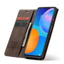 For Huawei P Smart 2021 CaseMe-013 Multifunctional Retro Frosted Horizontal Flip Leather Case with Card Slot & Holder & Wallet(Coffee)
