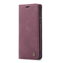 For Huawei P Smart 2021 CaseMe-013 Multifunctional Retro Frosted Horizontal Flip Leather Case with Card Slot & Holder & Wallet(Wine Red)