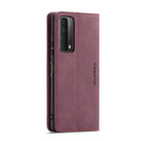 For Huawei P Smart 2021 CaseMe-013 Multifunctional Retro Frosted Horizontal Flip Leather Case with Card Slot & Holder & Wallet(Wine Red)