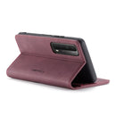 For Huawei P Smart 2021 CaseMe-013 Multifunctional Retro Frosted Horizontal Flip Leather Case with Card Slot & Holder & Wallet(Wine Red)