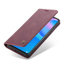 For Huawei P Smart 2021 CaseMe-013 Multifunctional Retro Frosted Horizontal Flip Leather Case with Card Slot & Holder & Wallet(Wine Red)