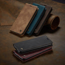 For Huawei P Smart 2021 CaseMe-013 Multifunctional Retro Frosted Horizontal Flip Leather Case with Card Slot & Holder & Wallet(Wine Red)