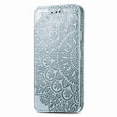 For Samsung Galaxy A71 Blooming Mandala Embossed Pattern Magnetic Horizontal Flip Leather Case with Holder & Card Slots & Wallet(Grey)