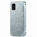For Samsung Galaxy A71 Blooming Mandala Embossed Pattern Magnetic Horizontal Flip Leather Case with Holder & Card Slots & Wallet(Grey)