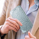 For Samsung Galaxy A71 Blooming Mandala Embossed Pattern Magnetic Horizontal Flip Leather Case with Holder & Card Slots & Wallet(Grey)