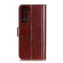 For Samsung Galaxy S21 Ultra 5G Peas Crazy Horse Texture Horizontal Flip Leather Case with Holder & Card Slots & Wallet(Brown)