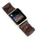 Wooden Watch Band For Apple Watch Series 7 45mm / 6 & SE & 5 & 4 44mm / 3 & 2 & 1 42mm(Dark Brown)